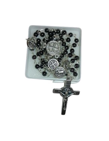 Rosario San Benito Hematites Medallas Metal C/Caja