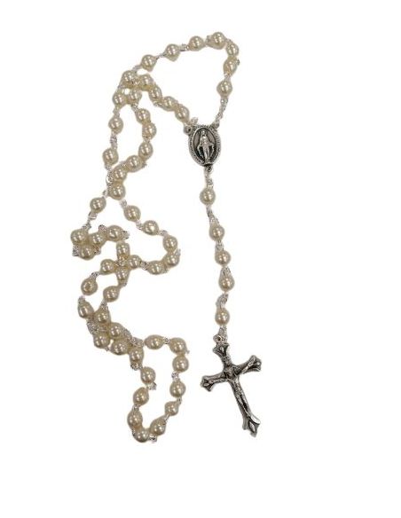 Rosario 6Mm Simil Perla Milagrosa