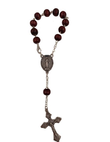 Decena Metal Madera Marron Oscuro C/Mosquetón