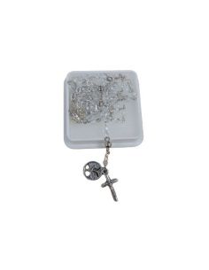 Rosario Cristal Transpte. Med. Arbol Vida C/Cruz Metal C/Caja