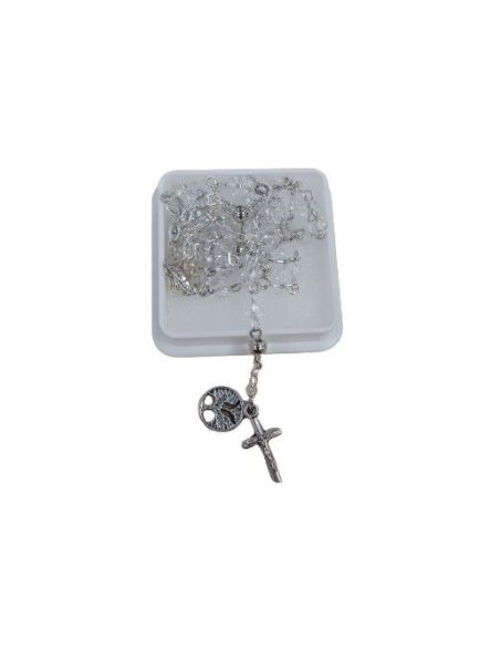 Rosario Cristal Transpte. Med. Arbol Vida C/Cruz Metal C/Caja