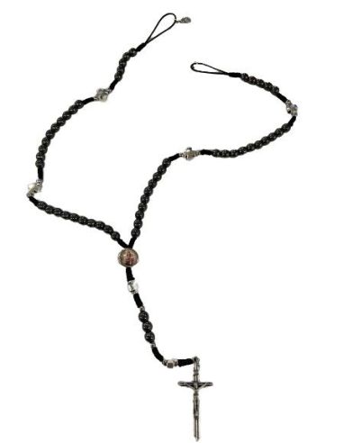Rosario Cruces Metal Cuerda Hematites 6Mm  V. Del Carmen