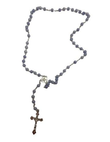 Rosario Cristal Marm. 6Mm Color Azulon Milagrosa
