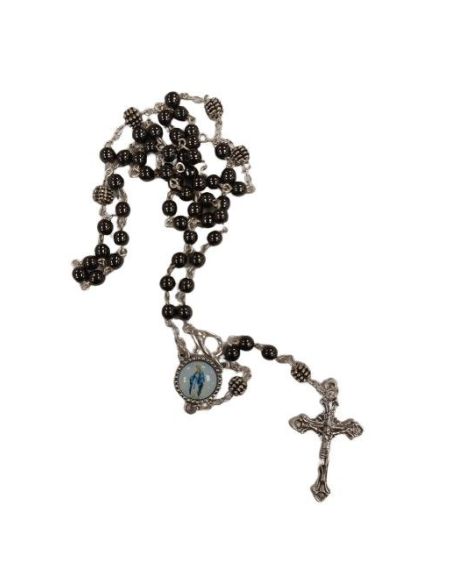Rosario Metal Hematite 4Mm Maria Milagrosa
