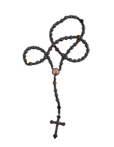 Rosario Elastico Hematites Cristal Virgen Del Carmen