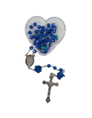Rosario Rosas Cristal Multicaras Azul Oscuro|Libreriasalesiana