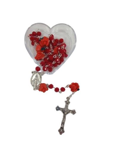 Rosario Rosas Cristal Multicaras Rojo
