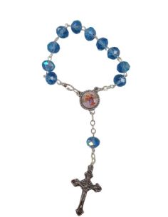 Rosario Decena Cristal 6Mm Azul San Cristobal