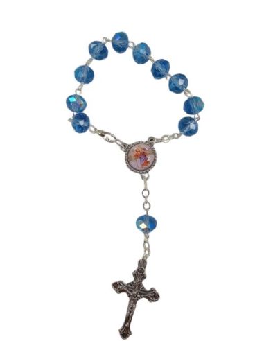 Rosario Decena Cristal 6Mm Azul San Cristobal