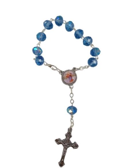 Rosario Decena Cristal 6Mm Azul San Cristobal