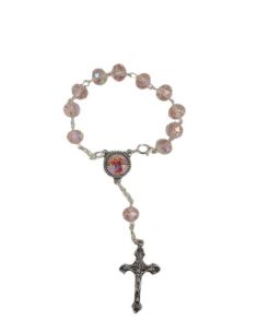Rosario Decena Cristal 6Mm Rosa San Cristobal