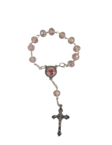 Rosario Decena Cristal 6Mm Rosa San Cristobal