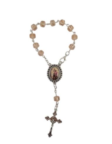 Rosario Decena Cristal Bisel 6Mm Rosa V. Carmen