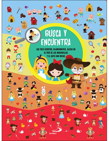 Busca Y Encuentra - Los Tres Cerditos, Blancanieves, Alicia En El Pais De Las Maravillas Y El Gato Con Botas
