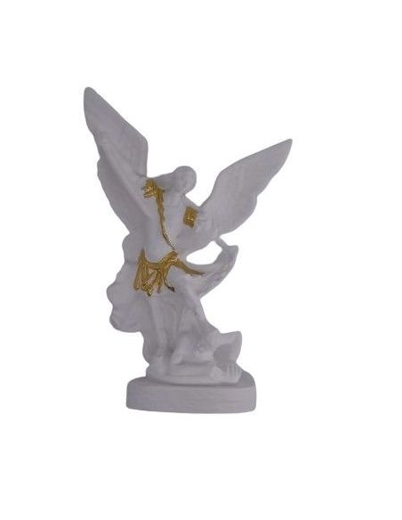 Imagen Resina San Miguel 12 Cm Blanco/Oro