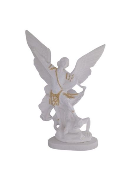 Imagen Resina San Miguel 30Cm Col.Blanco/Oro