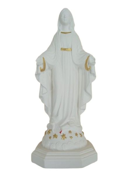 Imagen Resina Milagrosa 15Cm Blanca/Oro