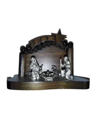 Nacimiento Portal Madera Metal 9,5X6Cm
