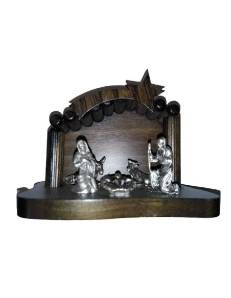 Nacimiento Portal Madera Metal 9,5X6Cm