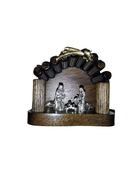 Nacimiento Portal Madera Metal 5,5X4,5Cm