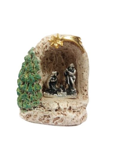 Nacimiento 50Mm Ceramica Metal Cueva Pino