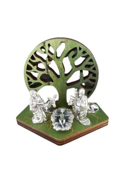 Nacimiento 80Mm Madera Metal Arbol De La Vida|Libreriasalesiana