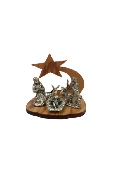 Nacimiento Estrella Olivo Metal 60X50Mm|Libreriasalesiana