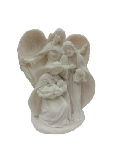 Nacimiento Resina Blanca S.Familia Angel 15X11Cm