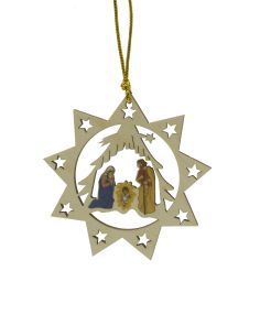 Colgante Madera Navidad 8Cm Misterio Estrella  Arbol