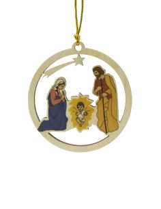 Colgante Madera Navidad 8Cm Misterio Circulo Estrella