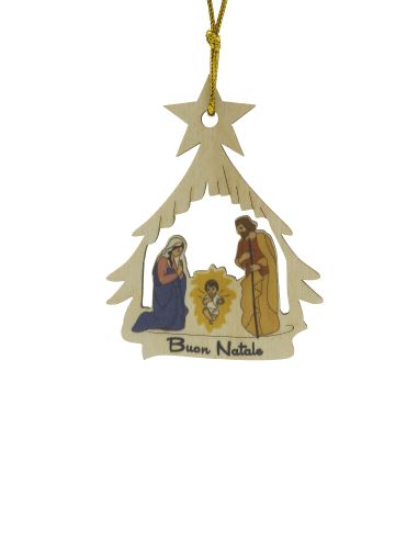Colgante Madera Navidad 8,5Cm Misterio Cabaña