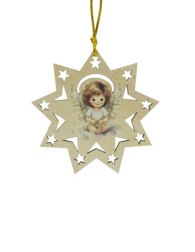 Colgante Madera Navidad 8Cm Angel Sentado