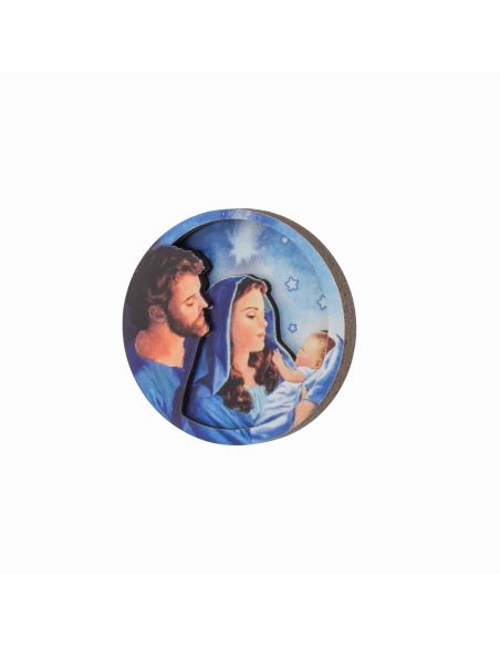Iman Redondo 6,5Cm Madera Navidad Misterio Azul|Libreriasalesiana