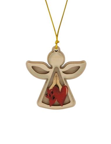 Colgante Madera Navidad 8Cm Manos Rezando En Angel