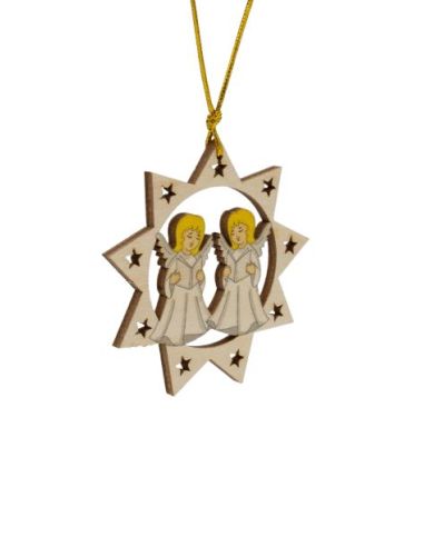 Colgante Madera Navidad 8Cm Angeleles Coro En Estrella