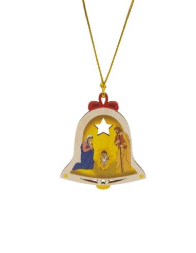 Colgante Madera Navidad 8Cm Misterio En Campana