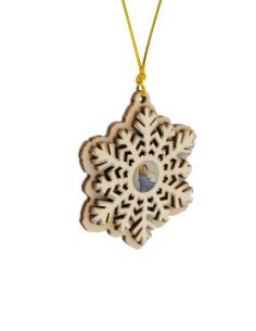 Colgante Madera Navidad 8Cm  Estrella Nieve