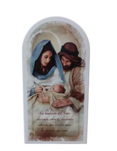 Cuadro Madera12X23Cm Sgrada Familia Bendicion