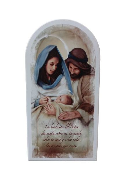 Cuadro Madera12X23Cm Sgrada Familia Bendicion