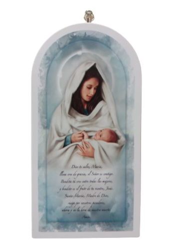 Cuadro Madera12X23Cm Maternidad Ave Maria