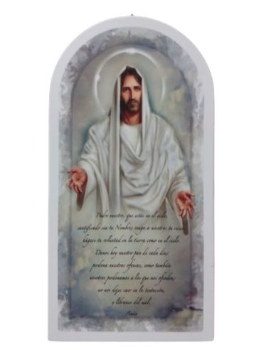 Cuadro Madera12X23Cm Jesus Padre Nuestro