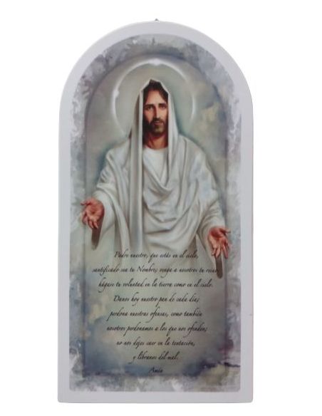 Cuadro Madera12X23Cm Jesus Padre Nuestro