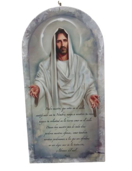 Cuadro Madera 14,5X28Cm Jesus Padre Nuestro