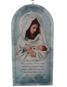 Cuadro Madera 14,5X28Cm Maternidad Ave Maria