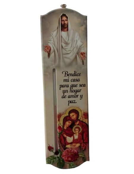 Tabla Termometro Resina 26 Cm Jesus Sagradafamilia