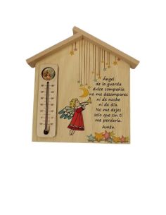 Casa 15X17 Madera Colgar Termometro A.Guarda Sgda.Familia