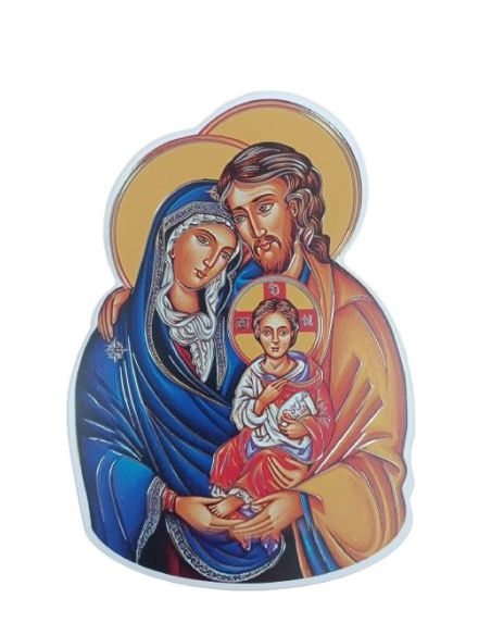 Cuadro Silueta Madera Blanca Sgda.Familia Icono 20X28Cm