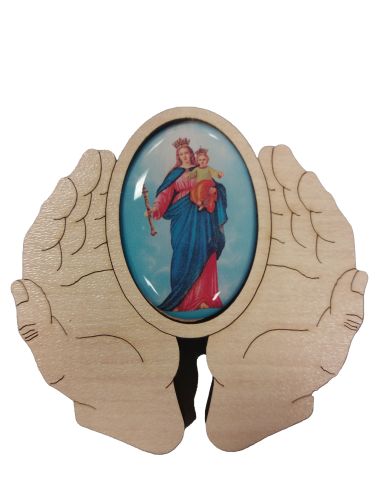 Iman Manos Madera Maria Auxiliadora 60X56Mm|Libreriasalesiana