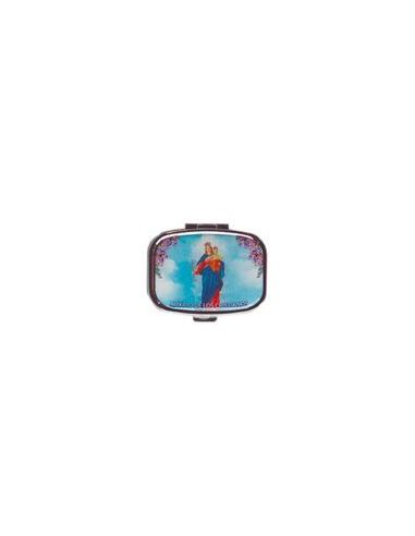 Pastillero Metal Rectangular 55X40Mm Maria Auxiliadora