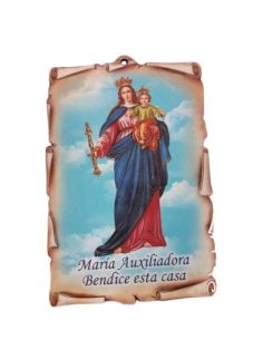 Icono Madera 10X15 Oro Auxiliadora